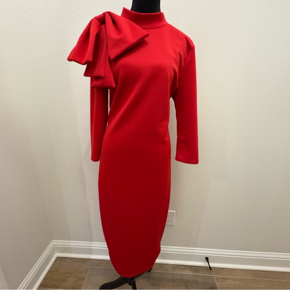 Red Dress with Bow Detail